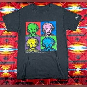 Albert Einstein Med Short Sleeve Tshirt Imagination More Important Knowledge Y2K